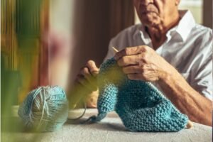 strikkeoppskrift babyteppe